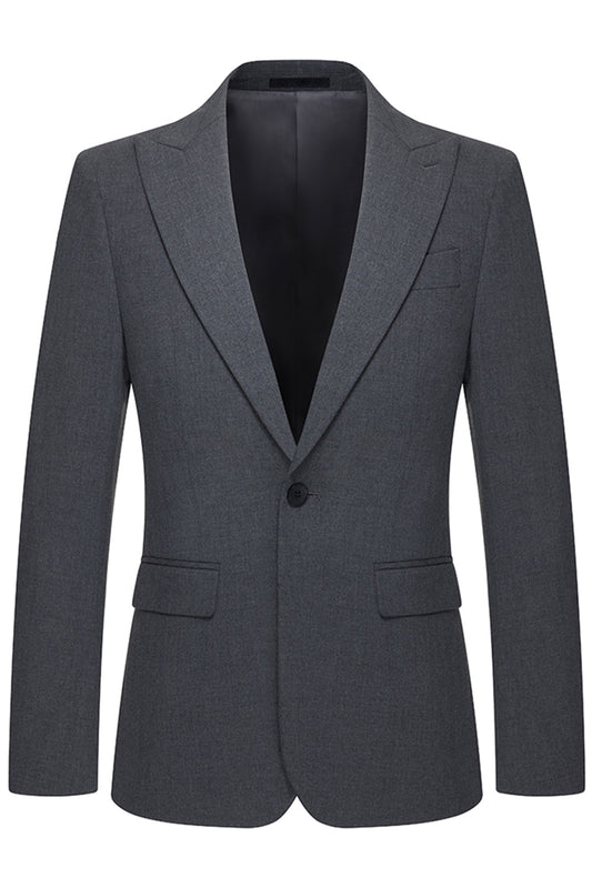 Costumes 3 pièces gris homme coupe slim à revers crantés