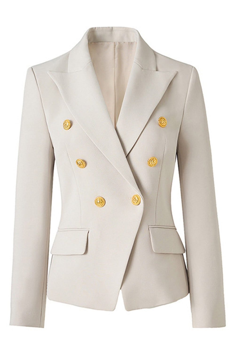 Blazer croisé noir en satin à revers crantés pour femme