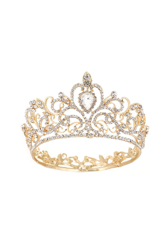 Crystal Prom Queen Pageant Golden Crown Tiara