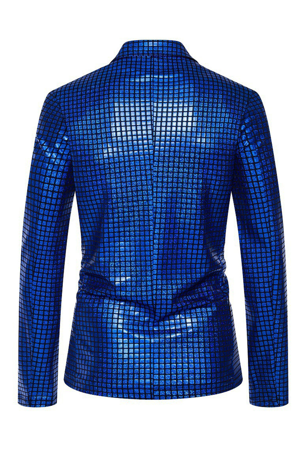 Black Metallic Grid Single-Breasted Notched-Lapel 2-Piece Men's Prom Suit