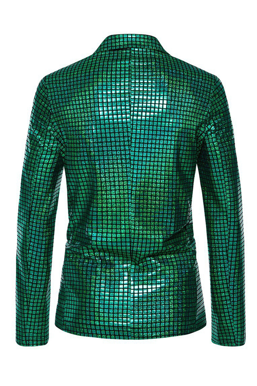Black Metallic Grid Single-Breasted Notched-Lapel 2-Piece Men's Prom Suit