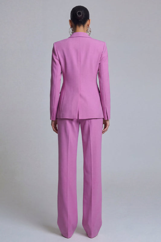 Ensembles tailleur femme 2 pièces violets à revers pointus et manches
