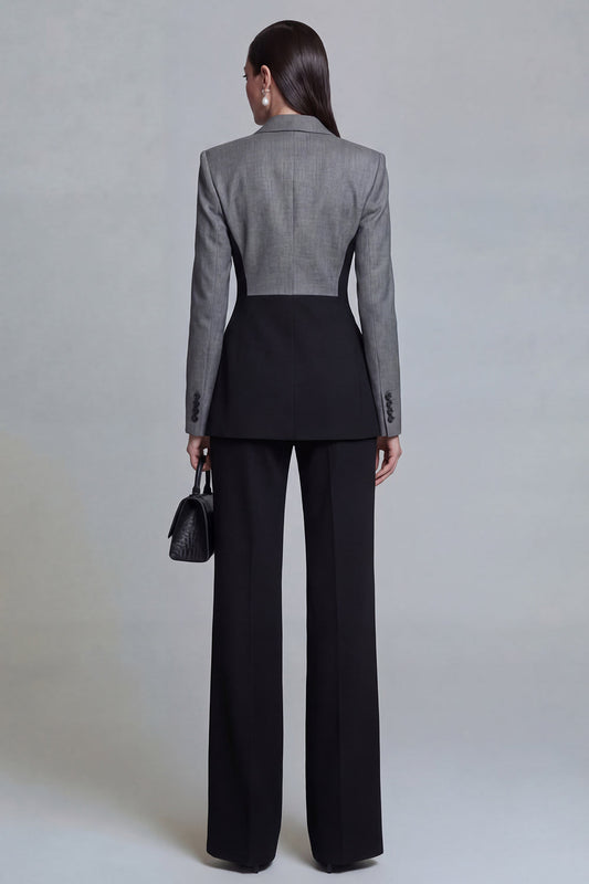 Costumes de bal pour homme, coupe ajustée, noir, revers en pointe, 2 pièces