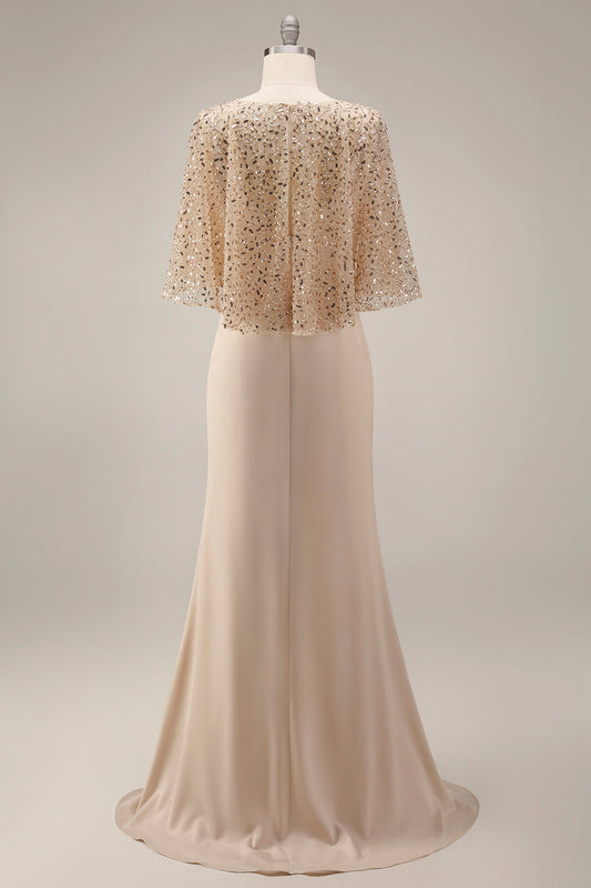 Mermaid Sequin Godmother Long Dress with Pockets