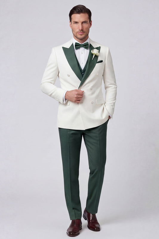 Costumes de bal pour homme, 3 pièces, noir, croisé, à revers cranté