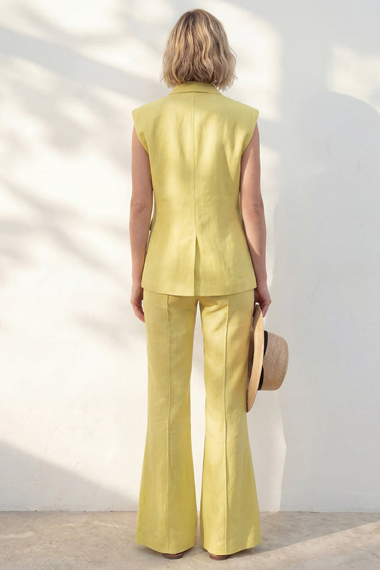 Yellow Shawl Lapel One Button Slim Fit Long Women Suit
