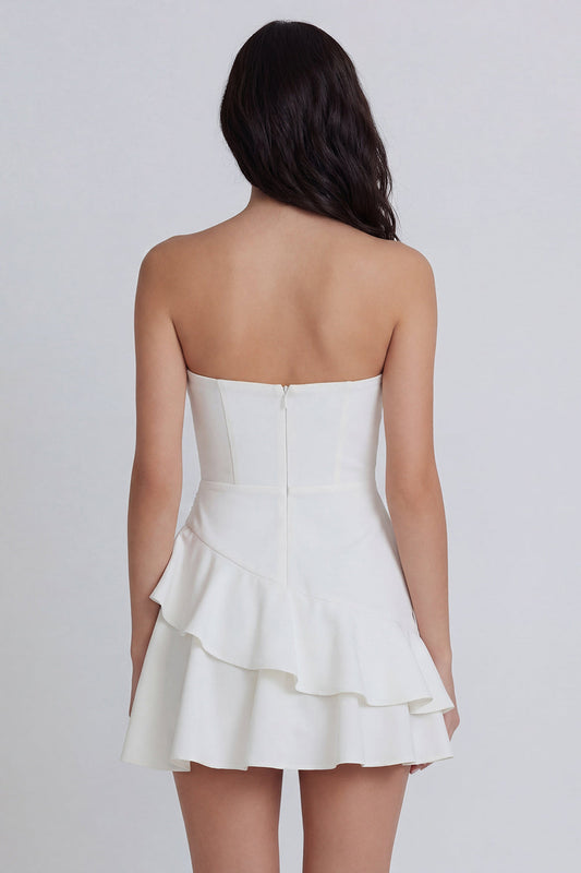Sweetheart A-Line Ruched Short Graduation Dress with Ruffles