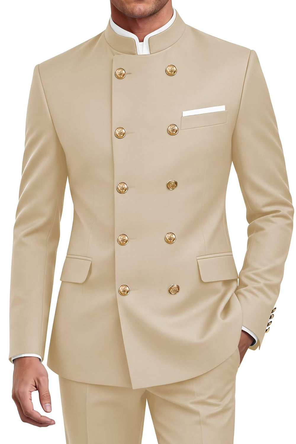 Costumes croisés deux pièces bleu marine pour hommes