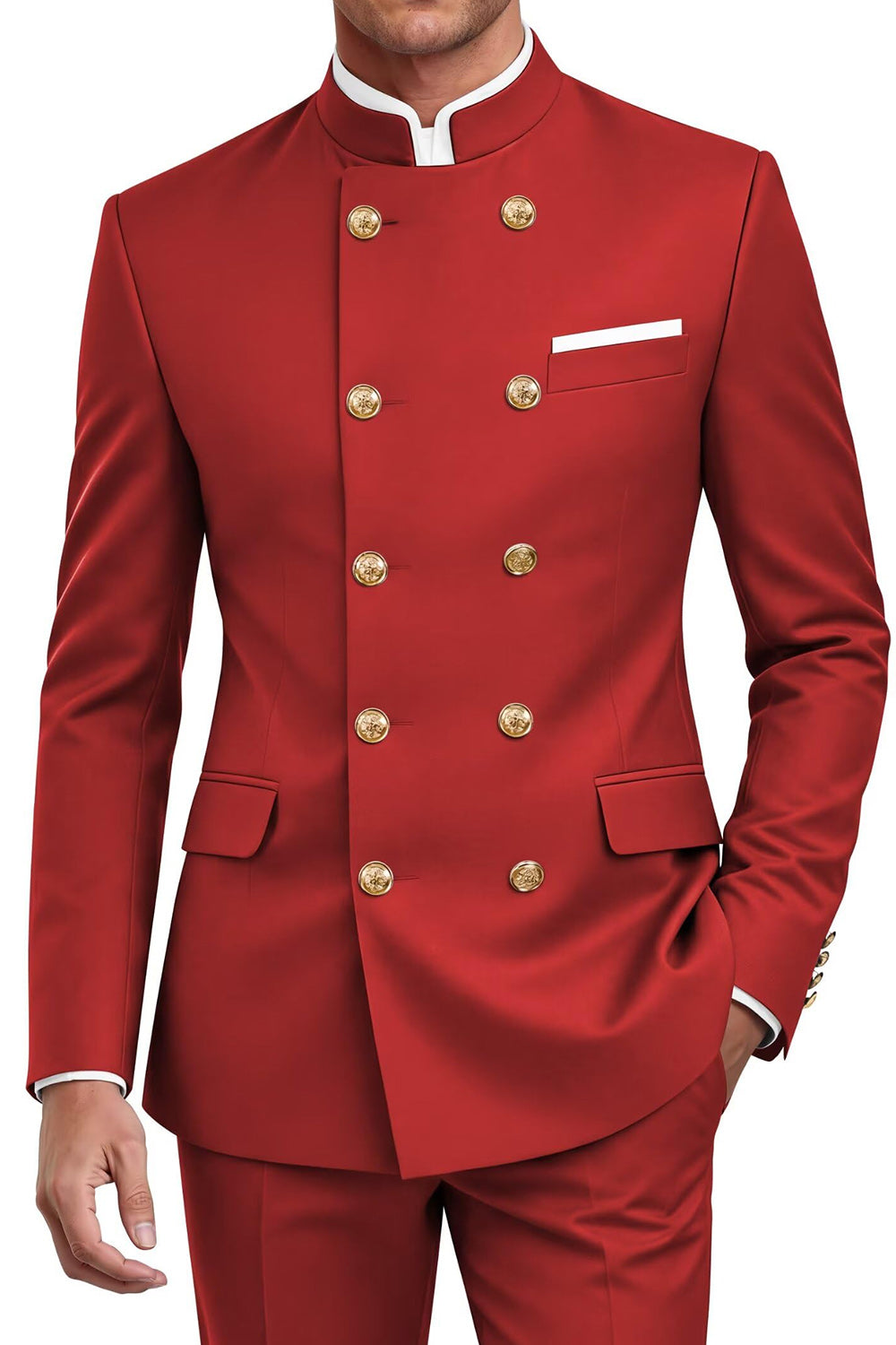 Costumes croisés deux pièces bleu marine pour hommes