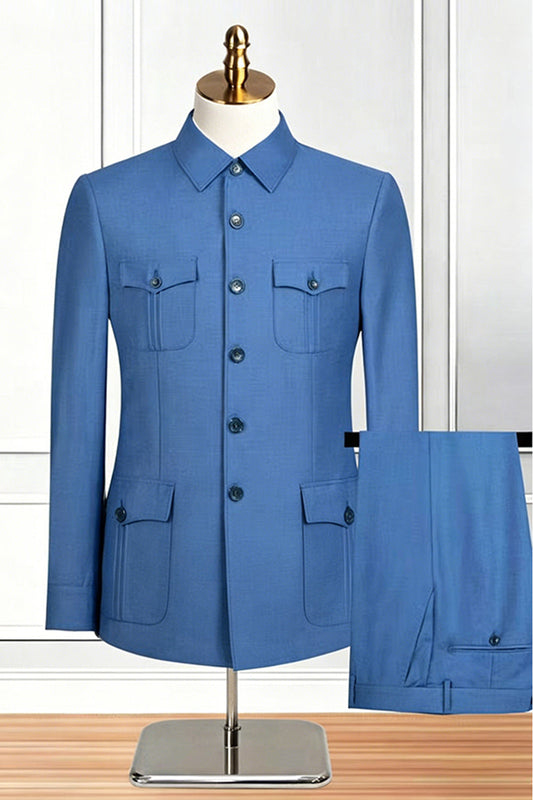 Costume 2 pièces pour homme, noir, droit