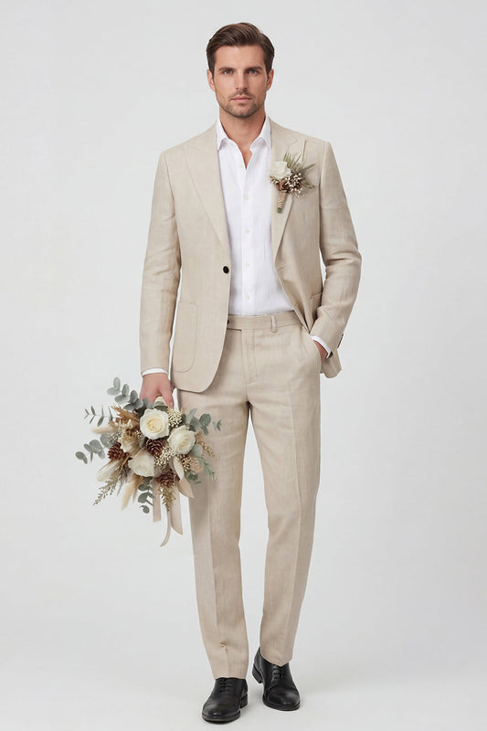 Costume de Mariage Homme 2 Pièces Bleu Ciel Revers Pointe Un Bouton