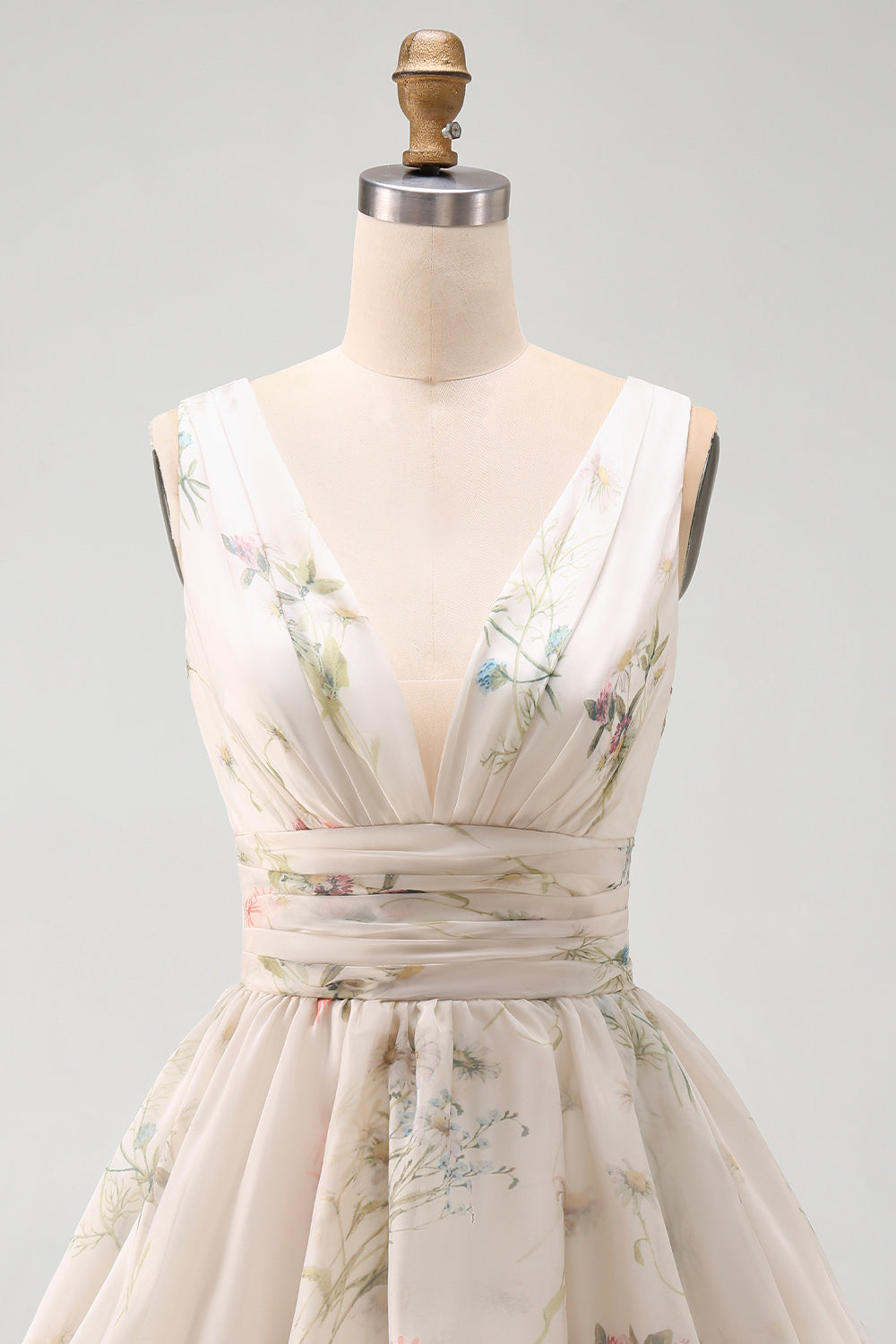 Robe Mini Étagée Col V Imprimé Floral Line Ivoy