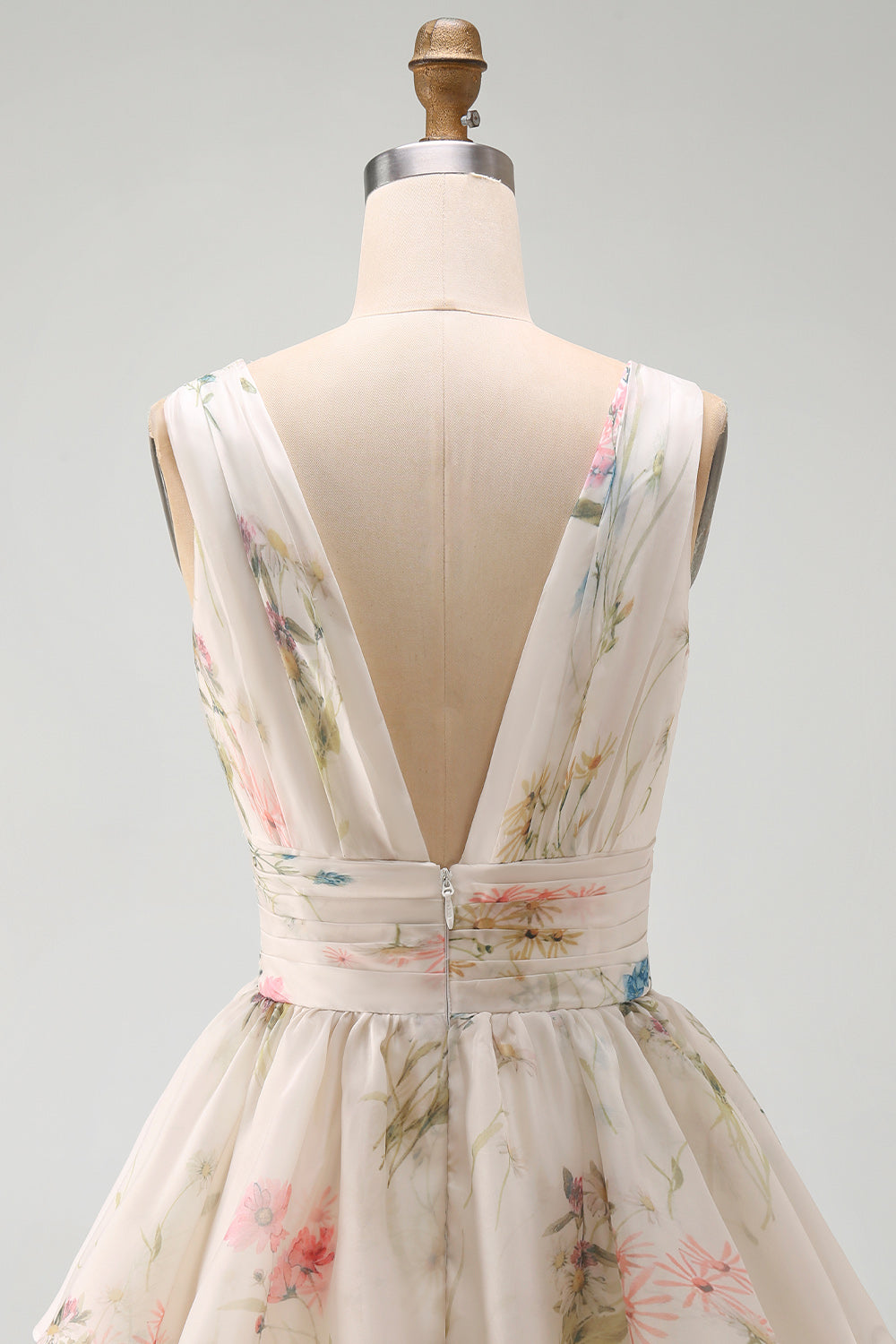 Robe Mini Étagée Col V Imprimé Floral Line Ivoy