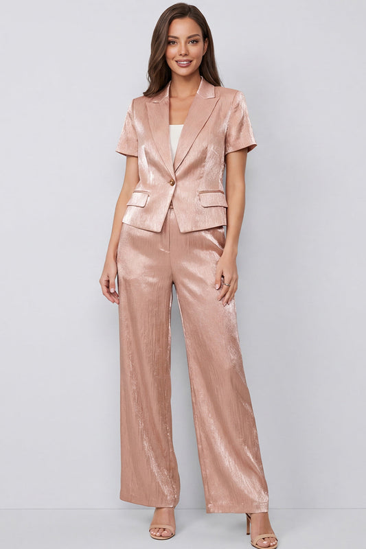 Peaked Lapel Dusty Rose 2 piece Women's Work Suits