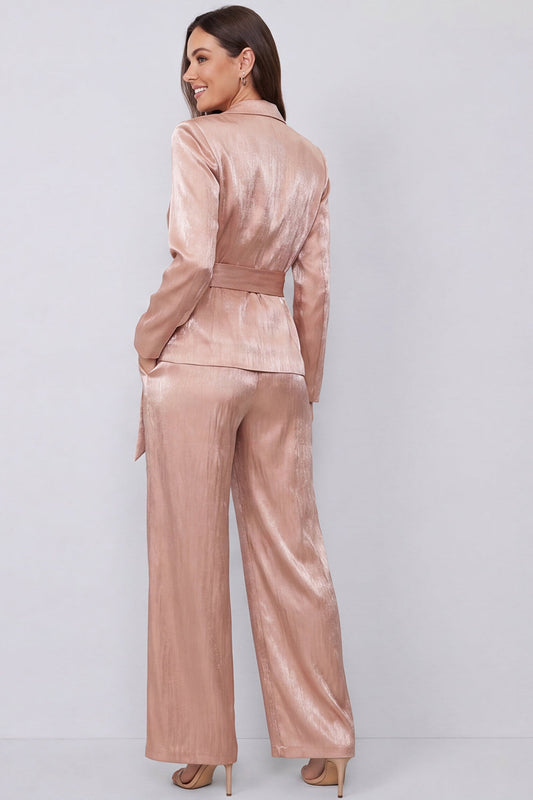 Dusty Rose Peaked Lapel 2 Piece Women's Suits