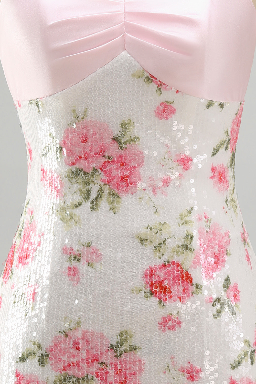 Light Pink Bodycon Strapless Mini Homecoming Dress with Sequins