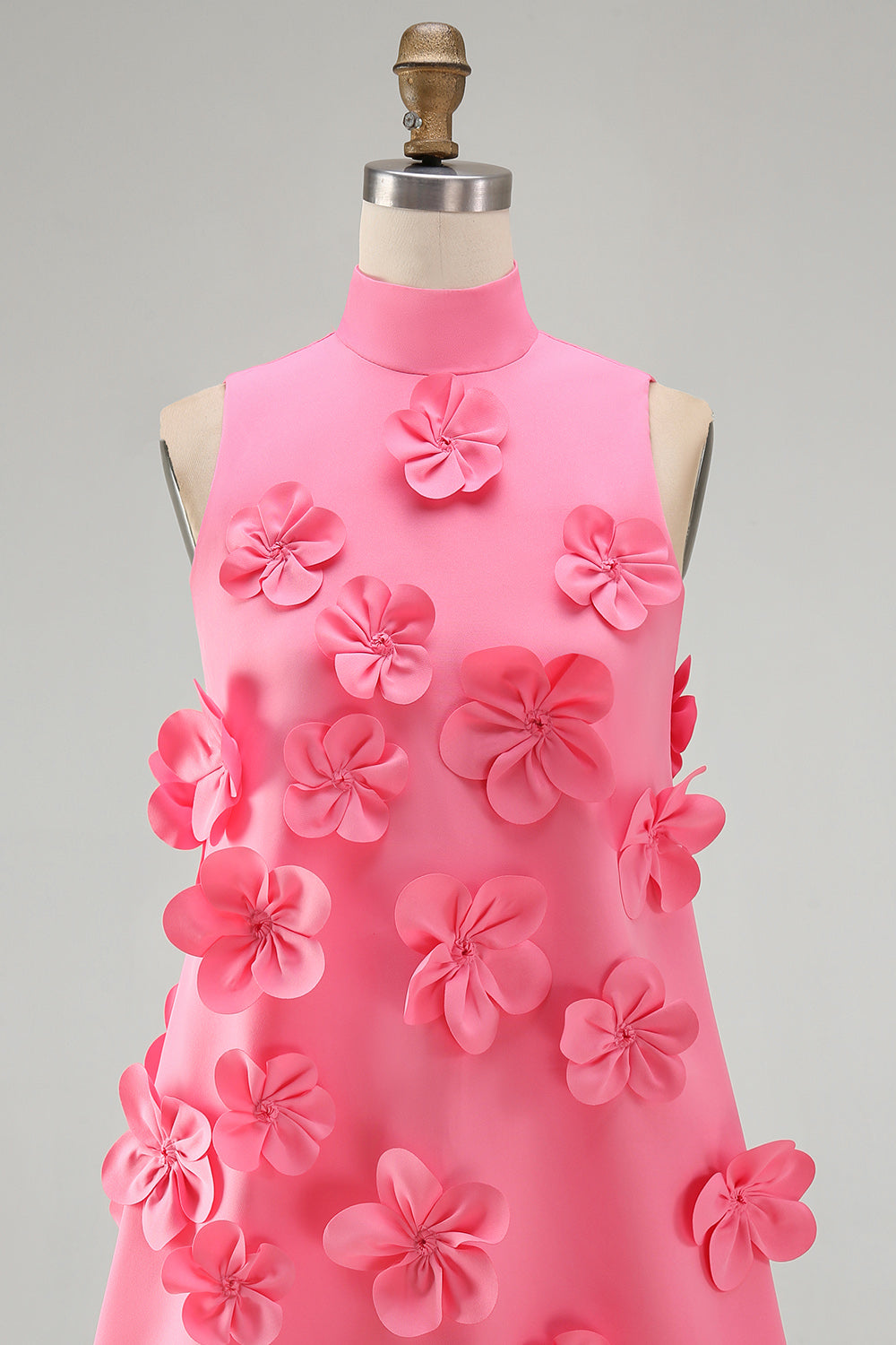Yellow Round Neck Bodycon Homecoming Dress with 3D Flowers