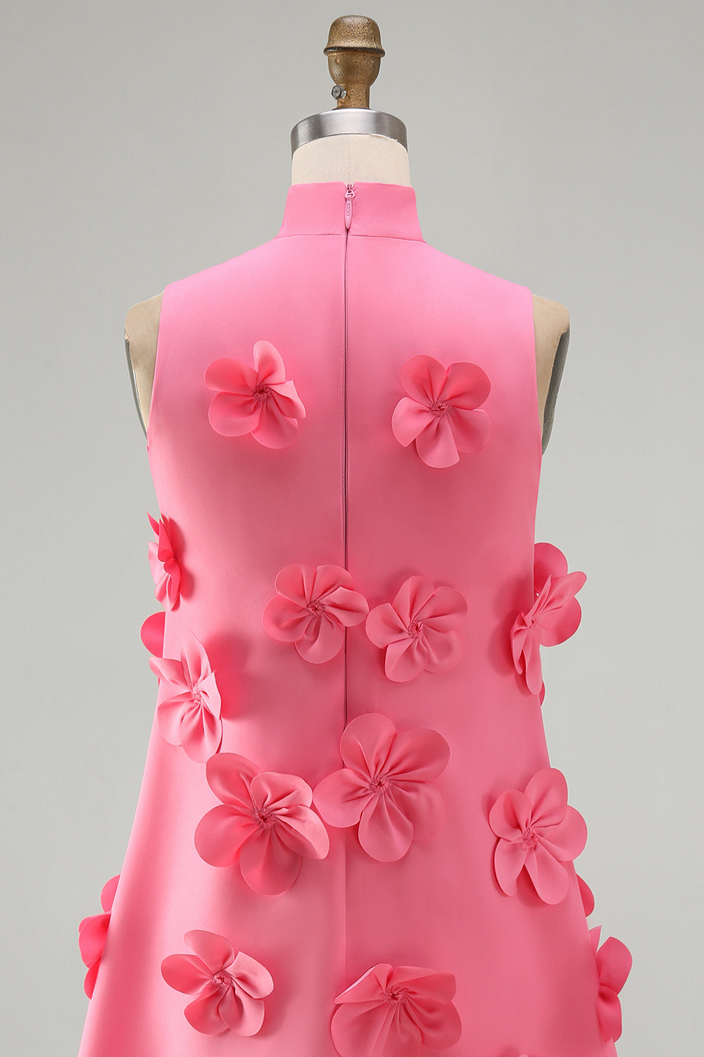 Yellow Round Neck Bodycon Homecoming Dress with 3D Flowers