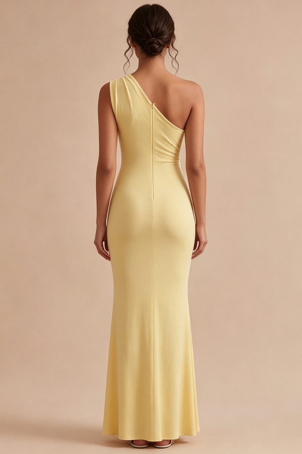 One Shoulder Daffodil Mermaid Formal Dress