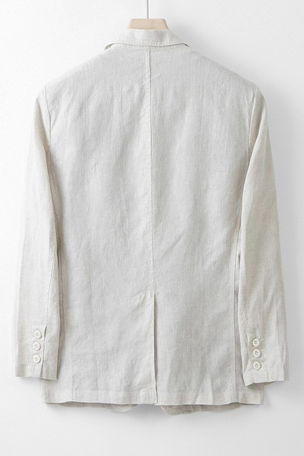 Veste Homme Col Cranté Lin Beige