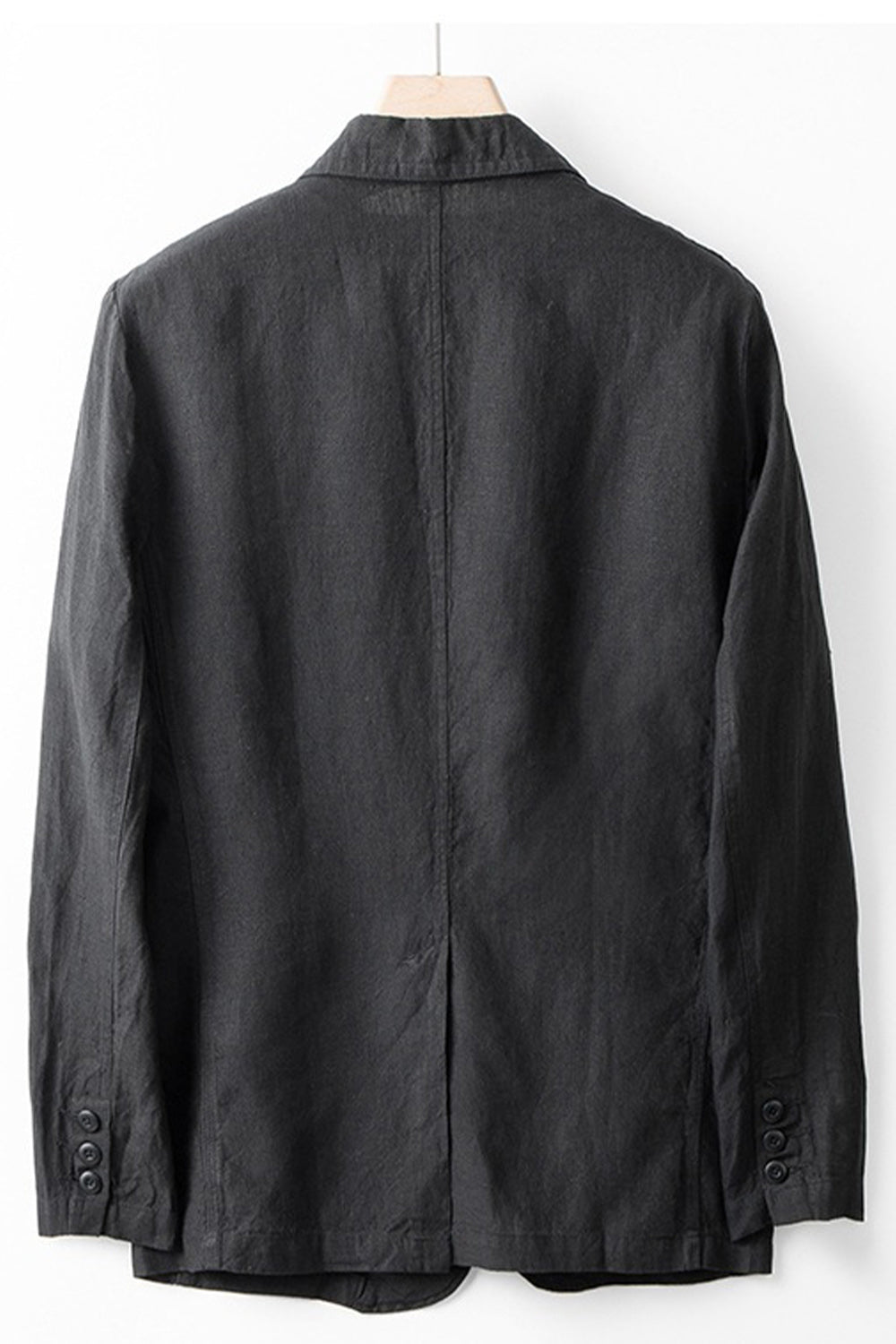 Veste Homme Col Cranté Lin Beige