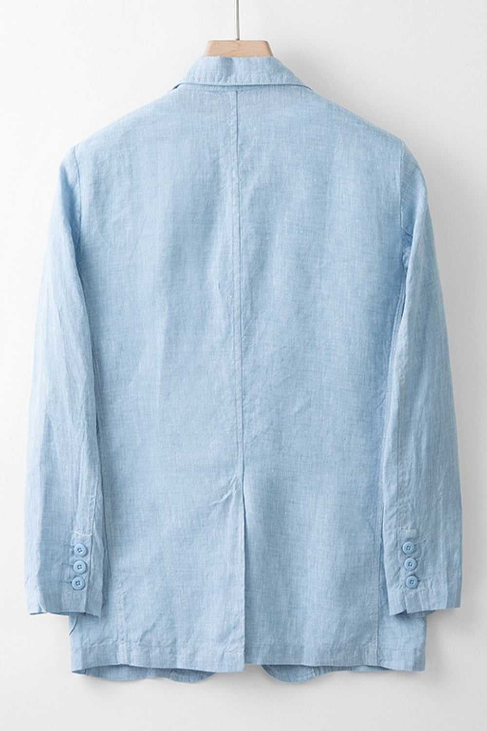 Veste Homme Col Cranté Lin Beige