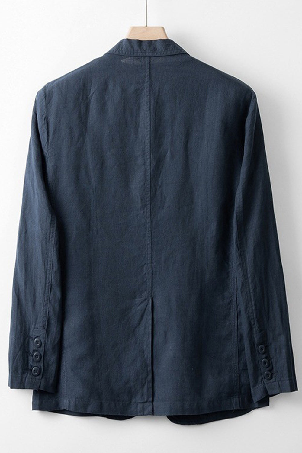 Veste Homme Col Cranté Lin Beige
