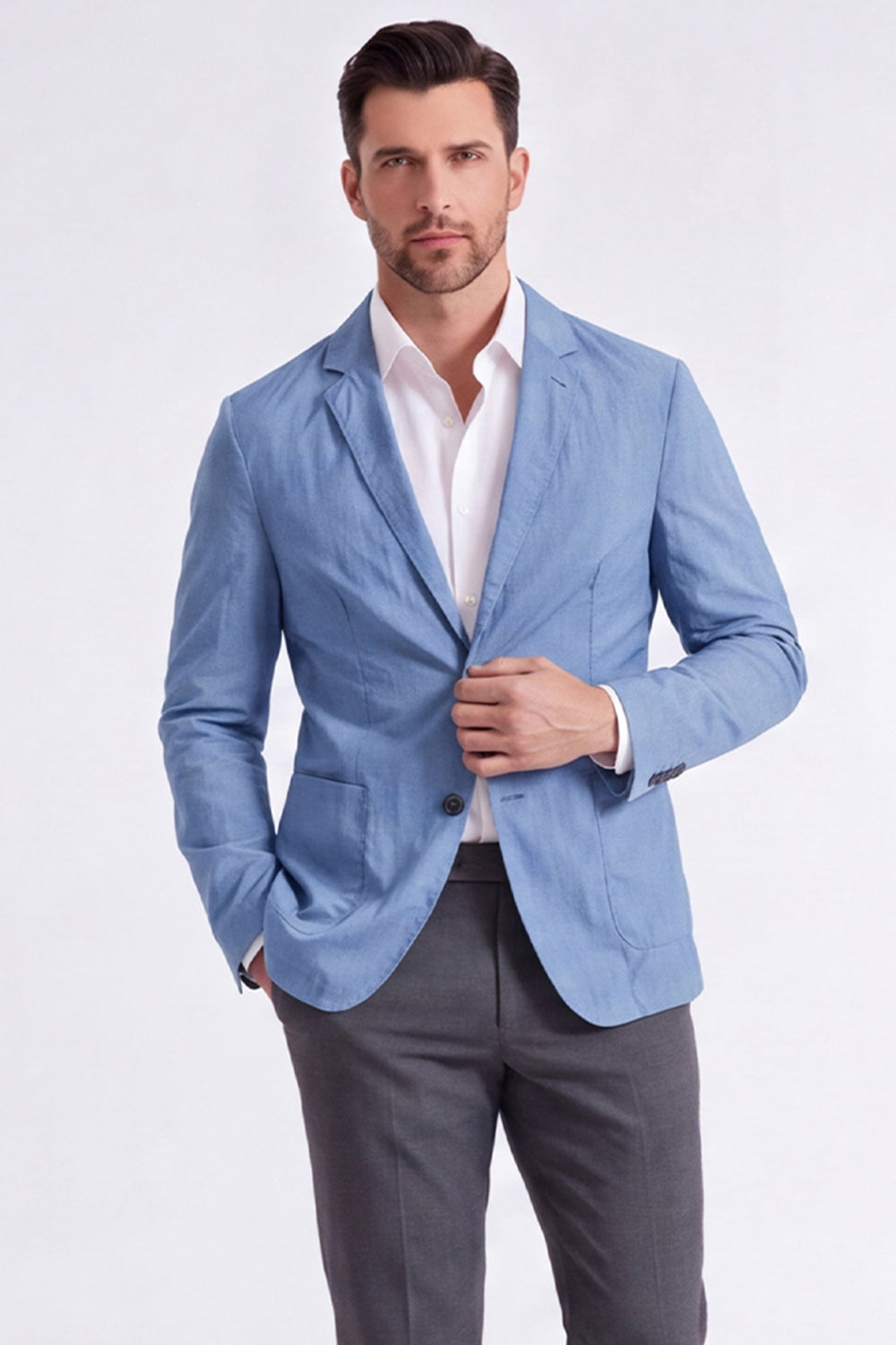 Blazer pour homme Sage à revers cranté et simple boutonnage