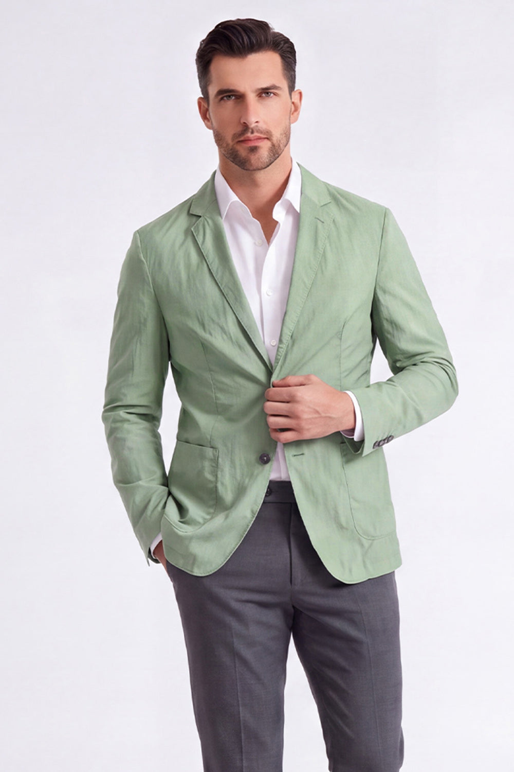 Blazer pour homme Sage à revers cranté et simple boutonnage