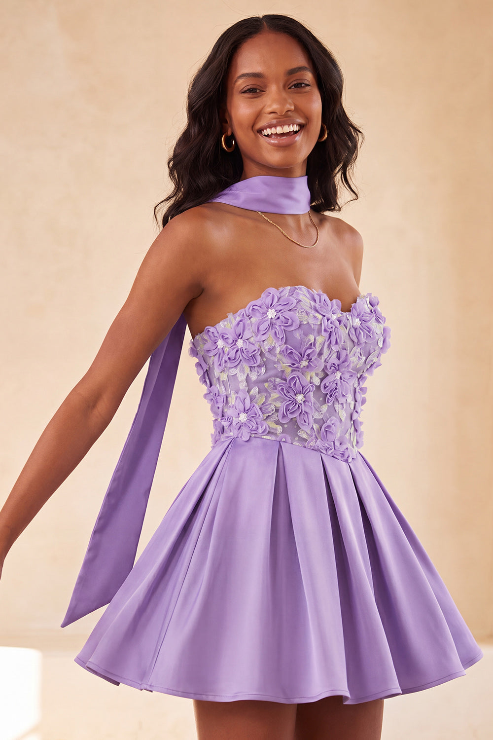 Robe de bal de fin d'année vert olive évasée en cœur à perles florales avec dos lacé