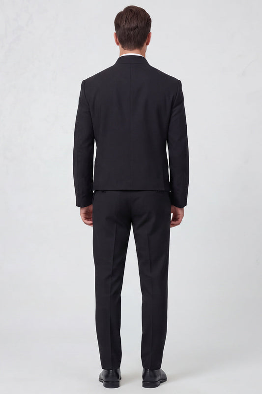 Costume de bal deux pièces noir un bouton pour homme