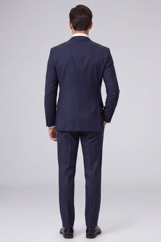 Costume de bal homme bleu marine foncé 2 pièces à revers cranté et un bouton