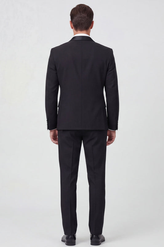Costumes de bal pour homme, double boutonnage, revers crantés noirs, 2 pièces
