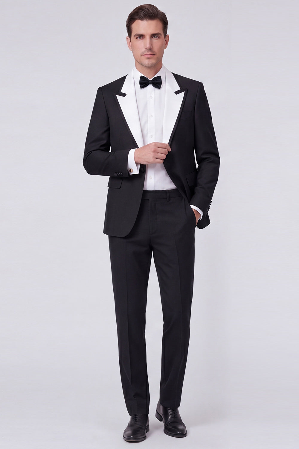 Costume de bal deux pièces pour homme, un bouton, revers pointu rouge