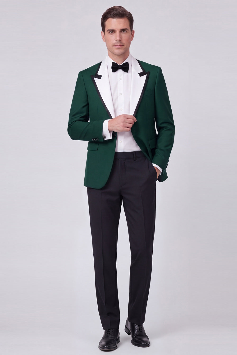 Costume de bal deux pièces pour homme, un bouton, revers pointu rouge