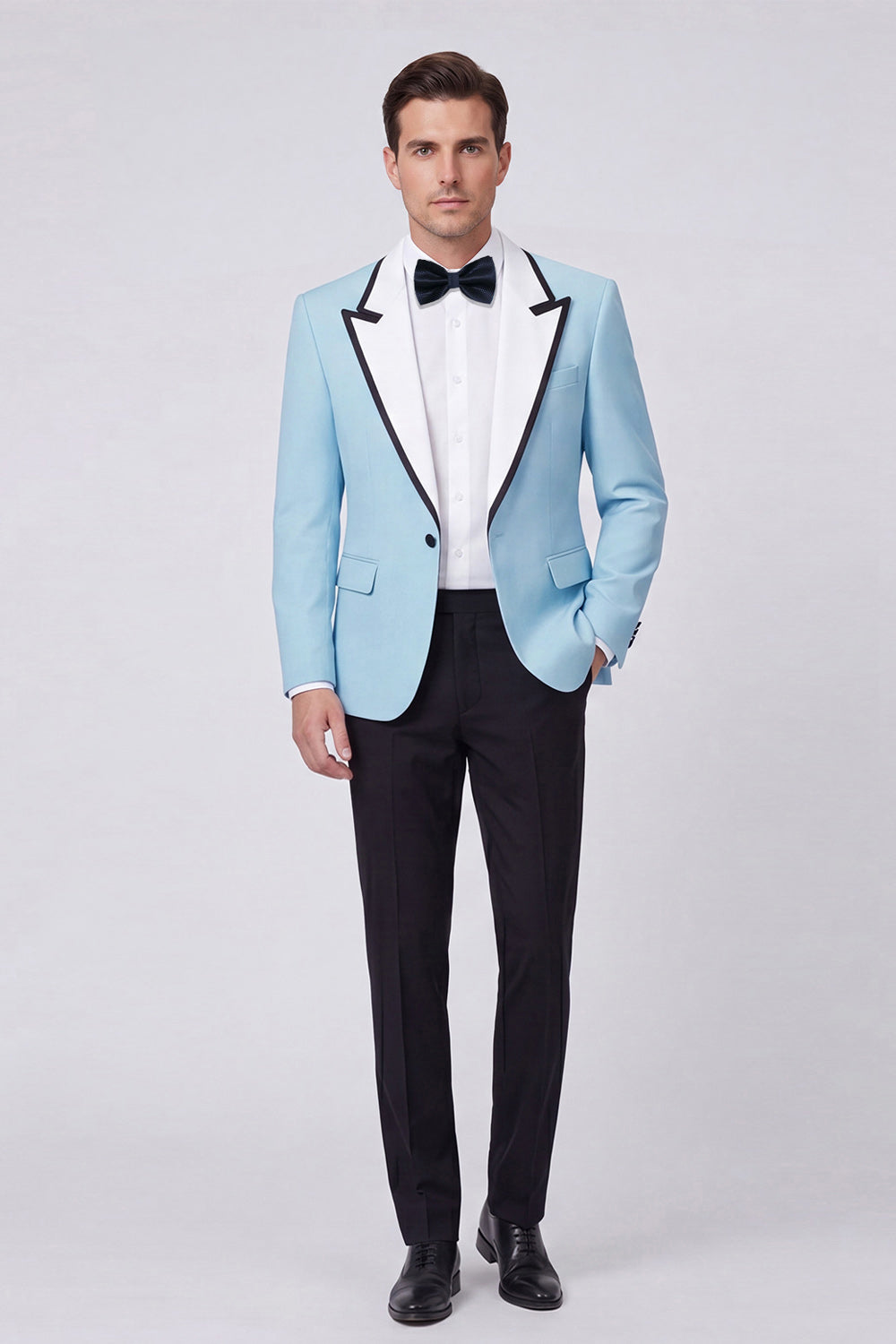 Costume de bal deux pièces pour homme, un bouton, revers pointu rouge