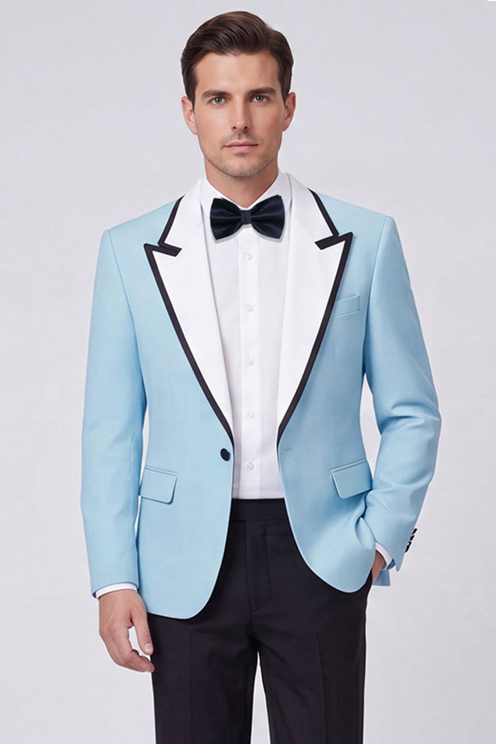 Costume de bal deux pièces pour homme, un bouton, revers pointu rouge