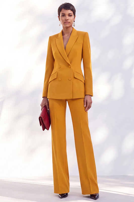 Vintage Acacia Fitted Notched Lapel Long Sleeve Women's Suits
