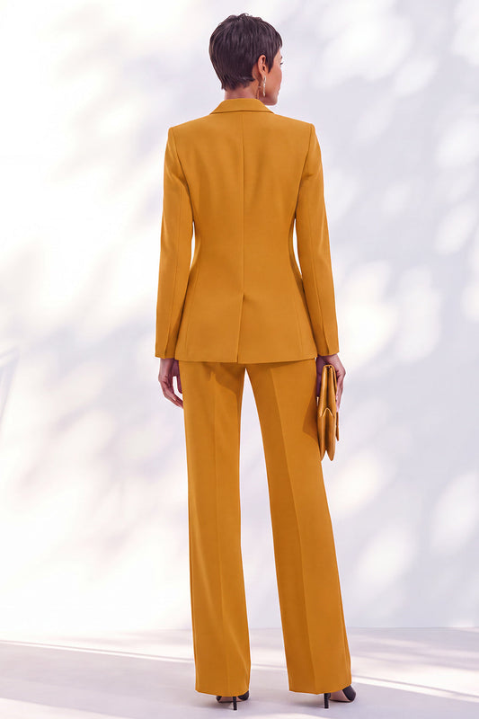 Vintage Acacia Fitted Notched Lapel Long Sleeve Women's Suits