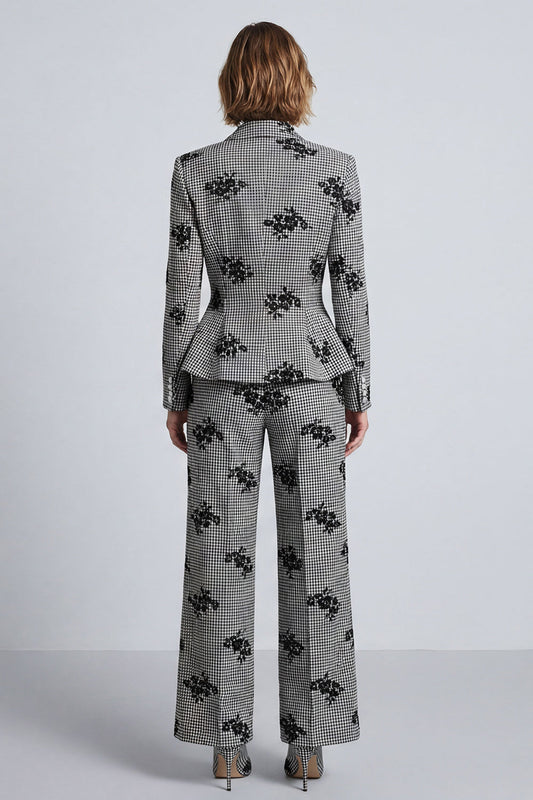 Costumes de bal noir et blanc à boutonnage simple (2 pièces)