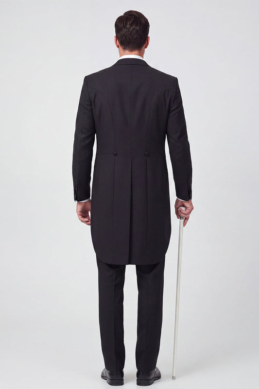 Costume 3 pièces de bal pour homme, coupe droite, col à revers noir