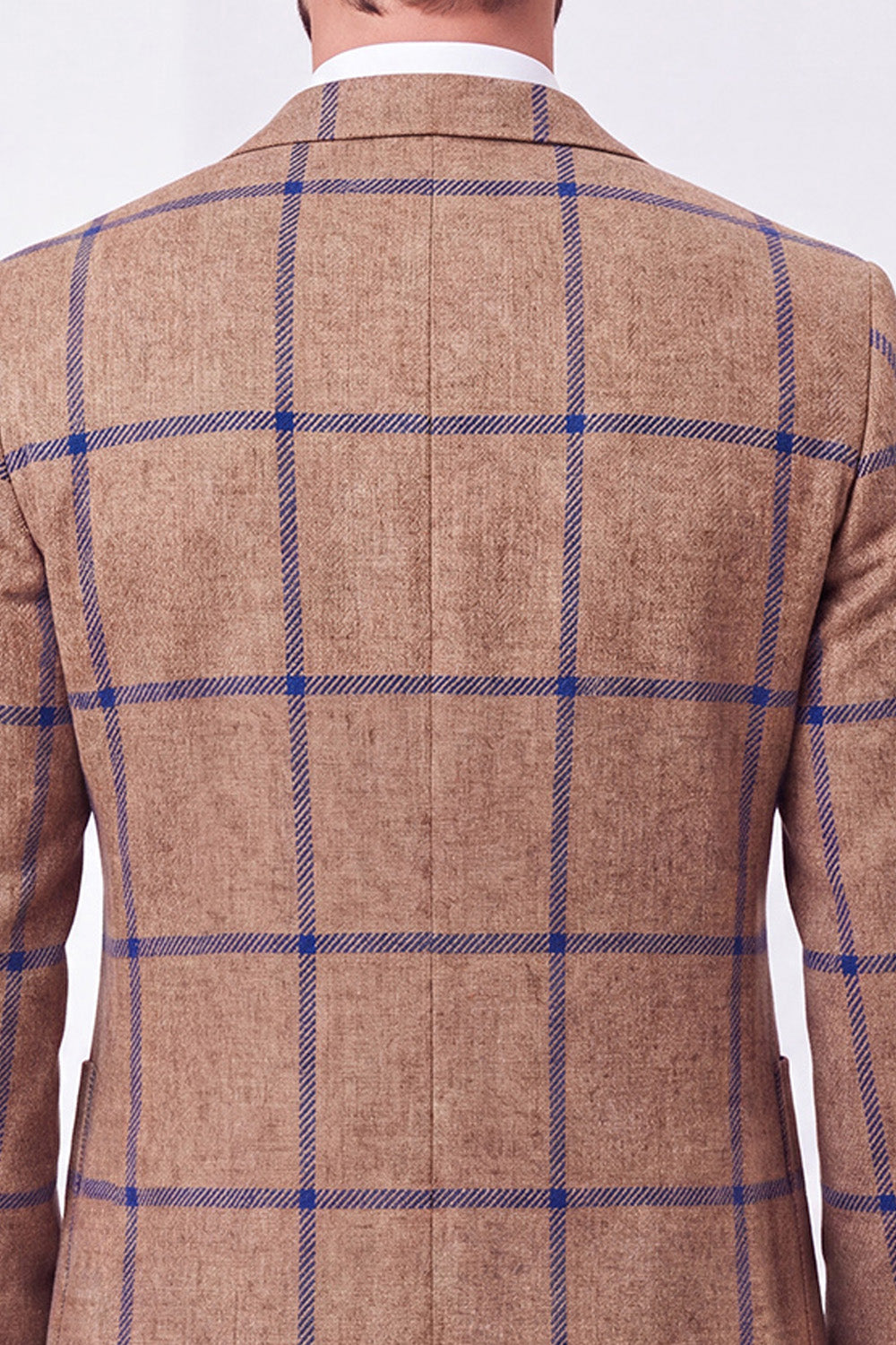 Veste de blazer homme à revers cranté marron et simple boutonnage