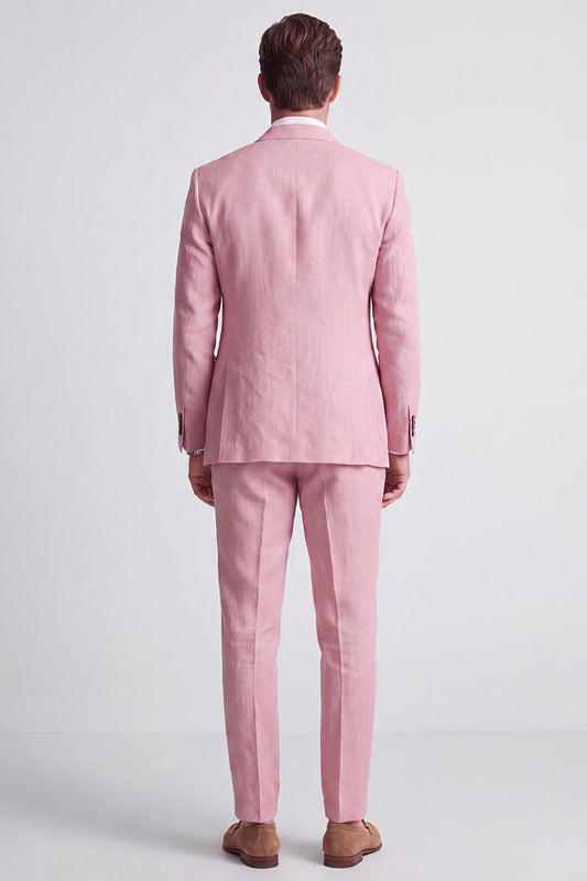 Costumes de bal pour homme simples boutonnage 2 pièces revers à pointe rose clair