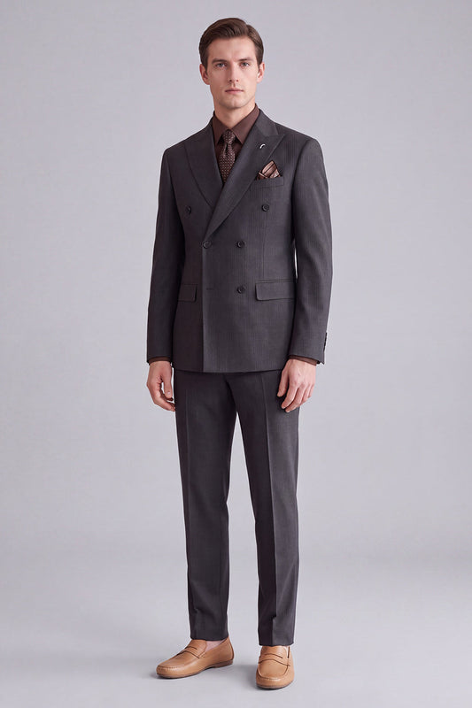 Costume de bal deux pièces noir à revers pointus croisé pour homme