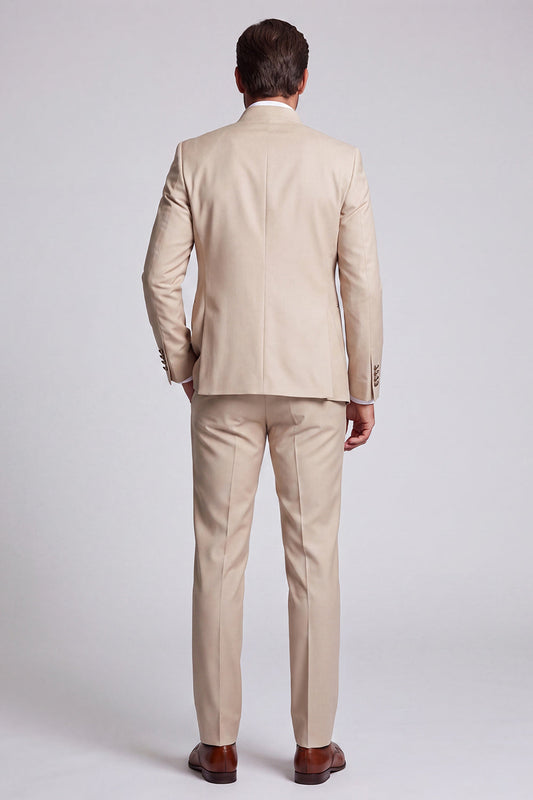 Costume de bal homme croisé 3 pièces col mandarin abricot
