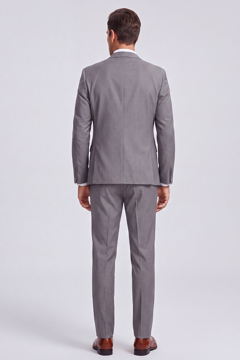 Grey 3 Piece Notch Lapel Double Breasted Men's Prom Suits
