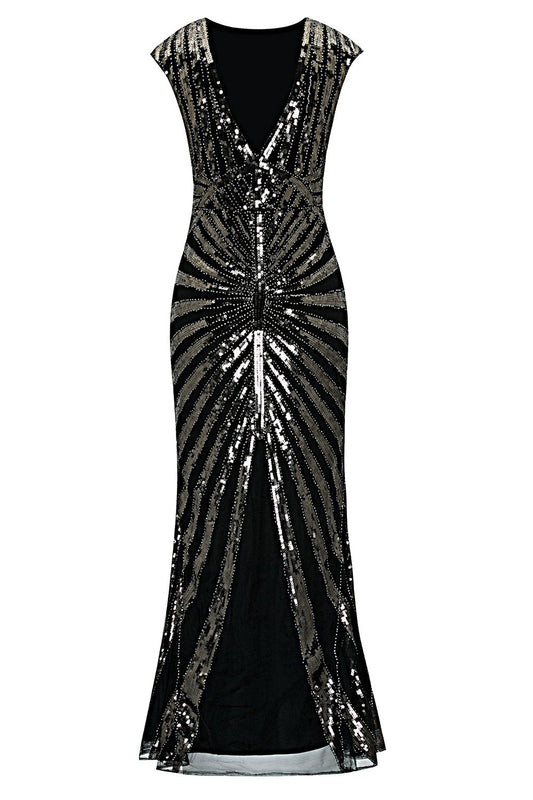 Robe Charleston Noire Sirène Pailletée Années 20