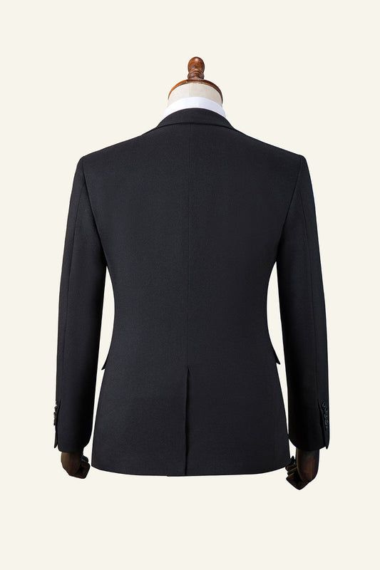 Costume de smoking 3 pièces noir pour homme à revers crantés