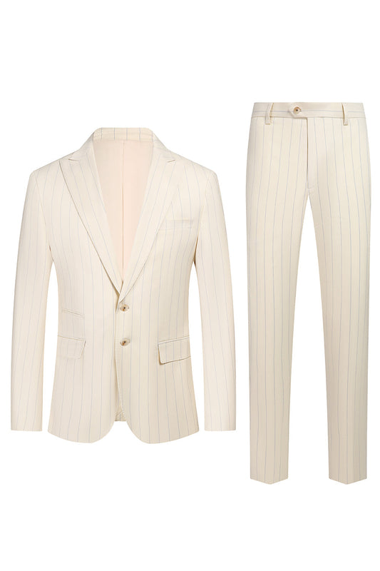 Costumes de bal pour homme 3 pièces rayés blancs
