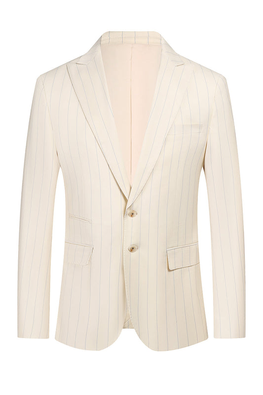 Costumes de bal pour homme 3 pièces rayés blancs